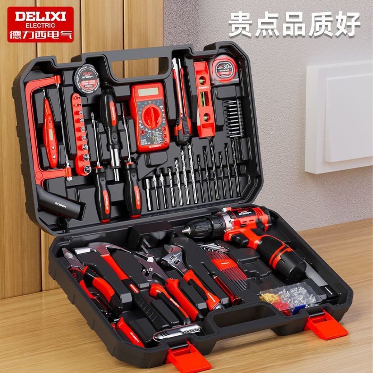 Электрический бытовой многофункциональный ручной набор инструментов для ремонта, семейный комбинированный набор инструментов