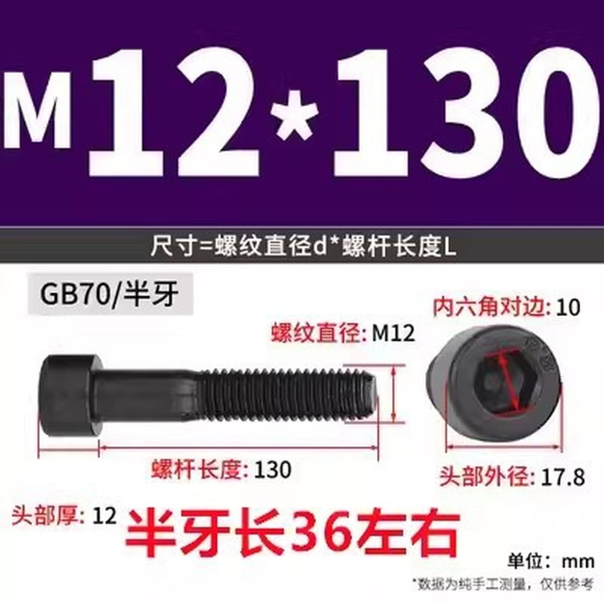 Черные винты с шестигранной головкой класса 8,8, черные винты с цилиндрической головкой и полной резьбой, высокопрочные...