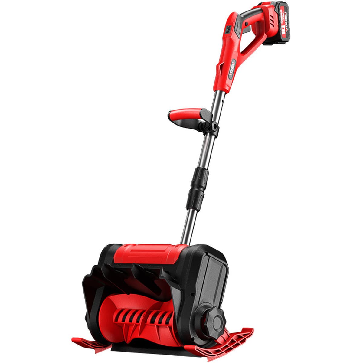 Маленький бытовой снегоуборщик с складной мощной лопатой для уборки снега на школьных участках и дорогах.