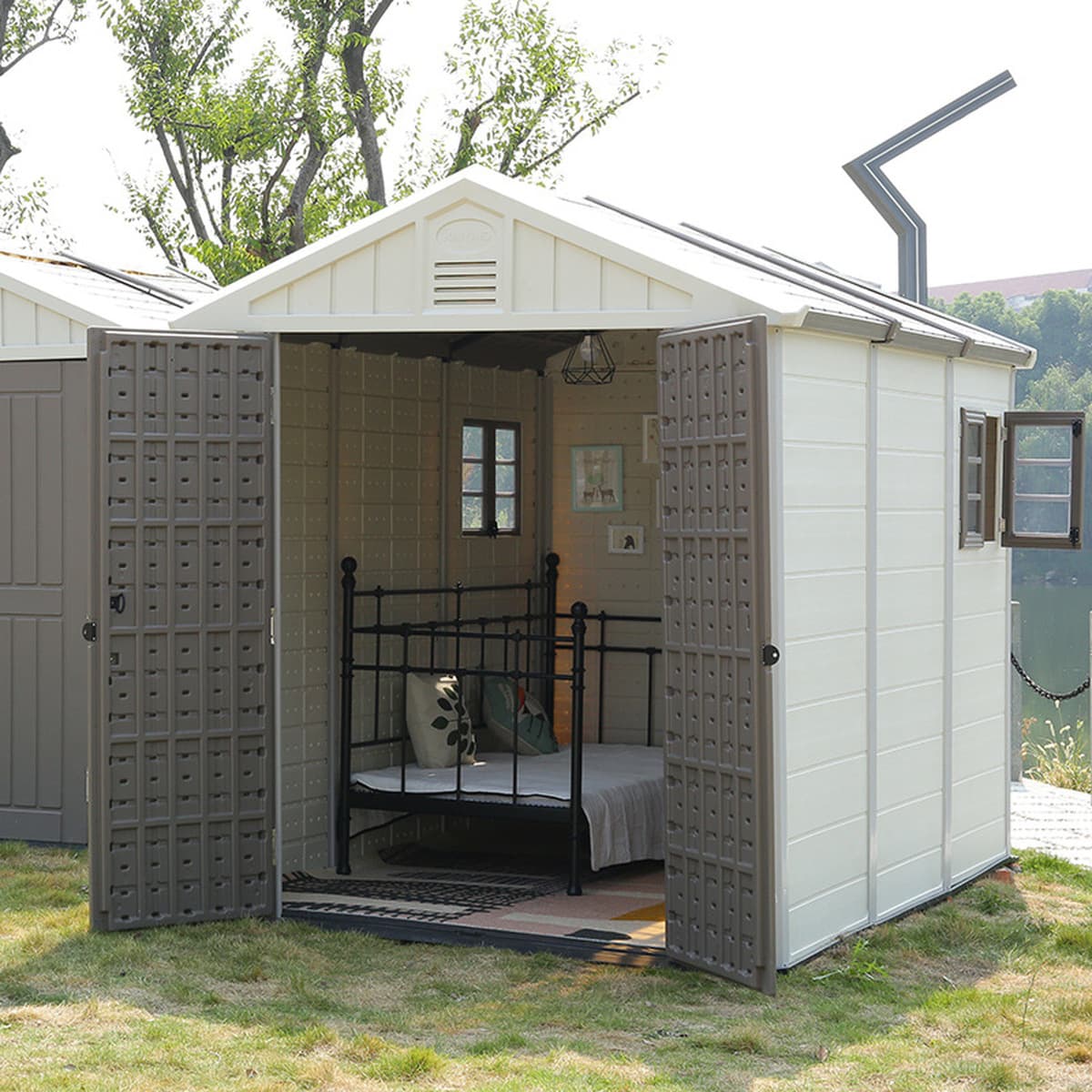 Открытый сад Комната для хранения инструментов Открытый двор Вилла Подсобное помещение Простой монтаж Кладовая Комбинация...