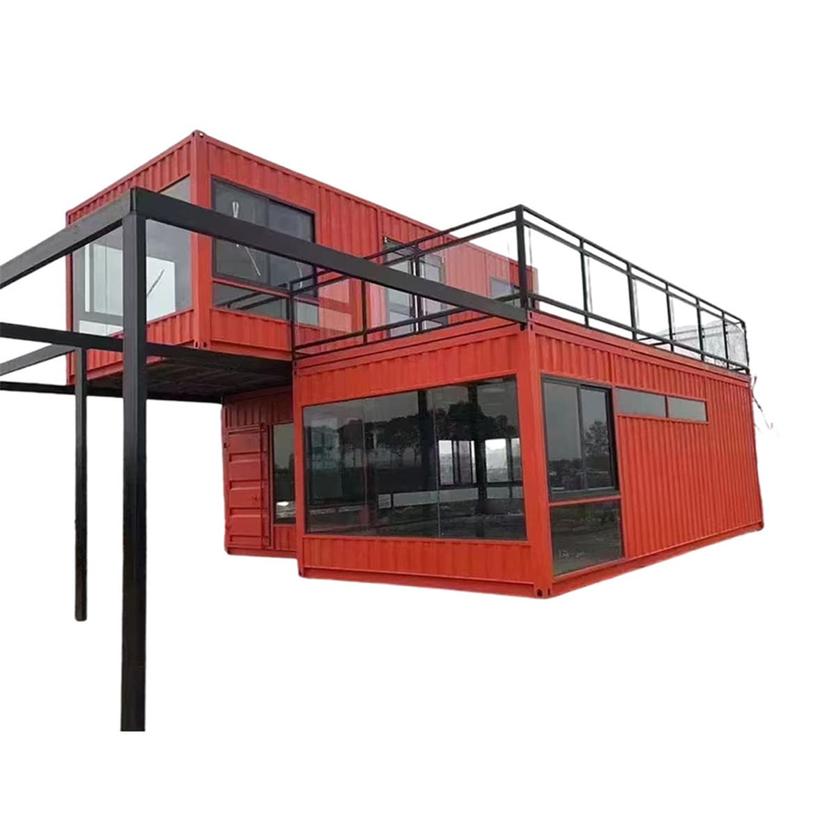 Мобильный дом-контейнер Сучжоу, сборный дом, B&B, мобильная вилла, интегрированный дом, офис, зимний сад