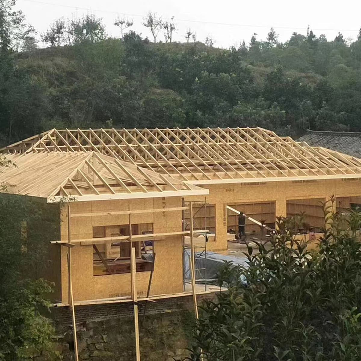 Антикоррозийный деревянный домик для двора, популярный уличный деревянный дом из массива дерева для отдыха, малый деревянный...