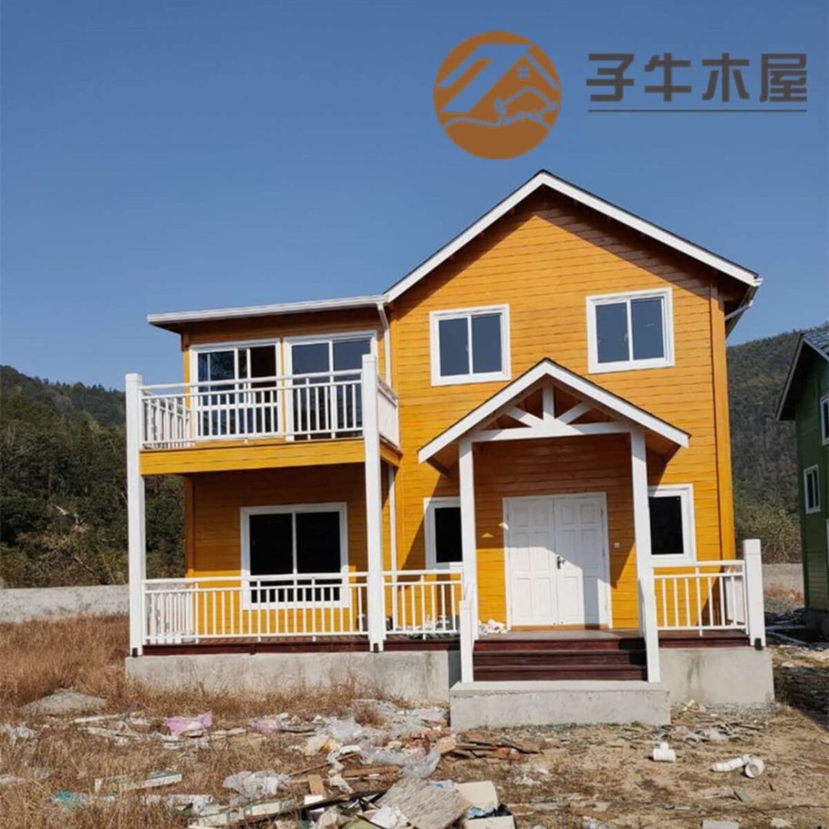 Сборный двухэтажный деревянный дом для загородного проживания, здоровый загородный отель, дом собственного строительства,...