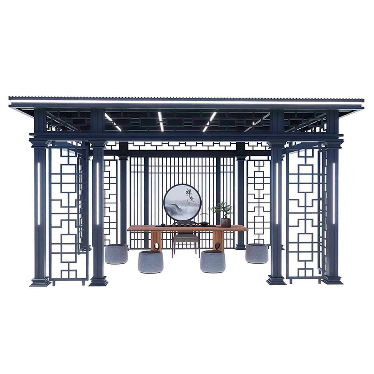 Изготовление уличных павильонов, ландшафтных беседок для сада, утолщенных пергол из алюминиевого сплава, производство чайных...