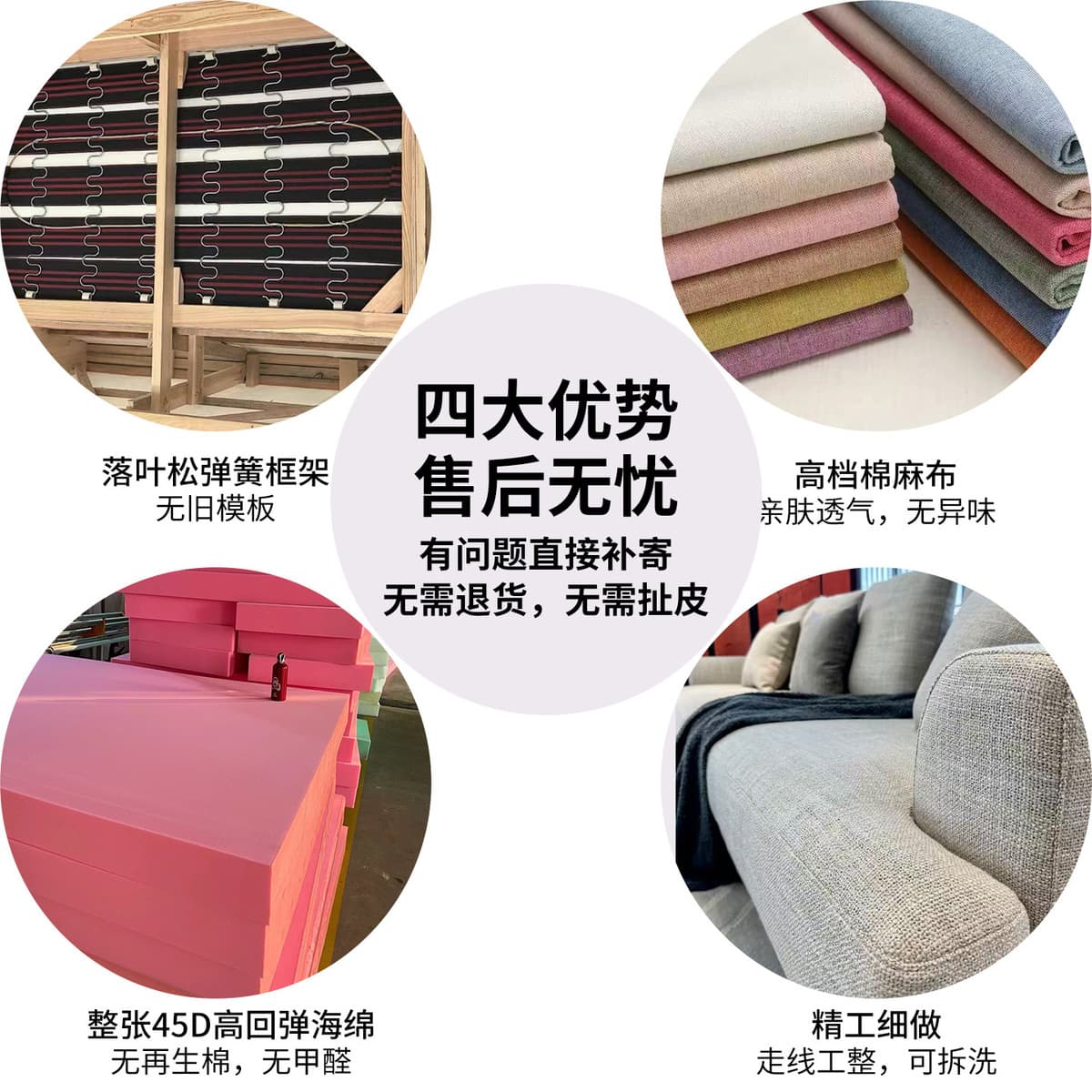 Простой диван из ткани 2025, хлопок и лён, для небольших квартир, гостиной, современный прямой двухместный диван-кровать из...