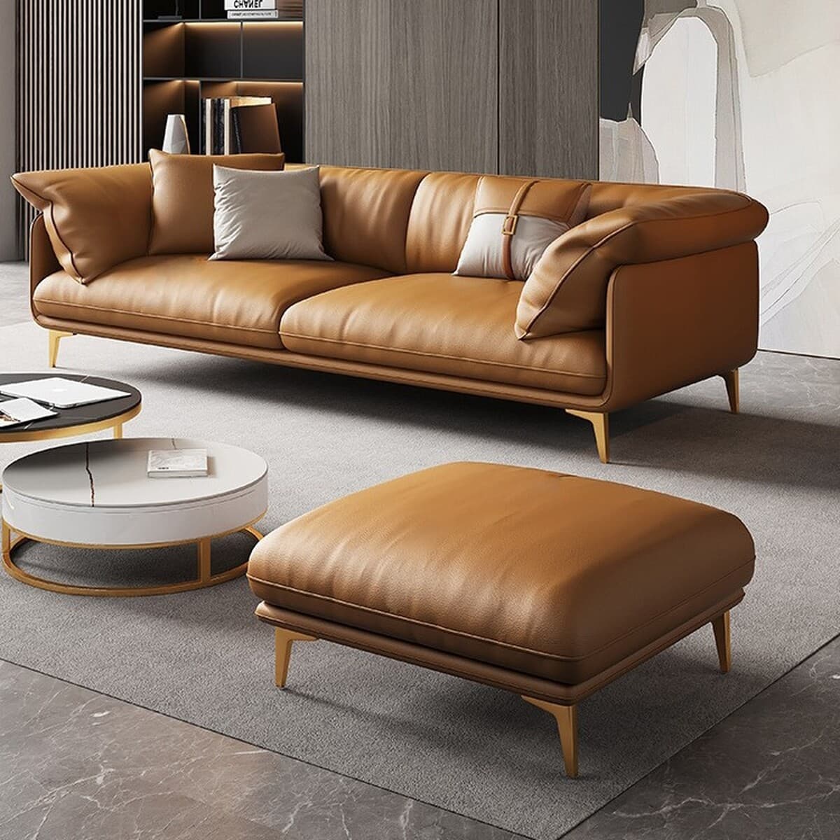 Диван в итальянском стиле из износостойкой ткани, устойчивой к царапинам кошками, для гостиной, подходит для больших и...