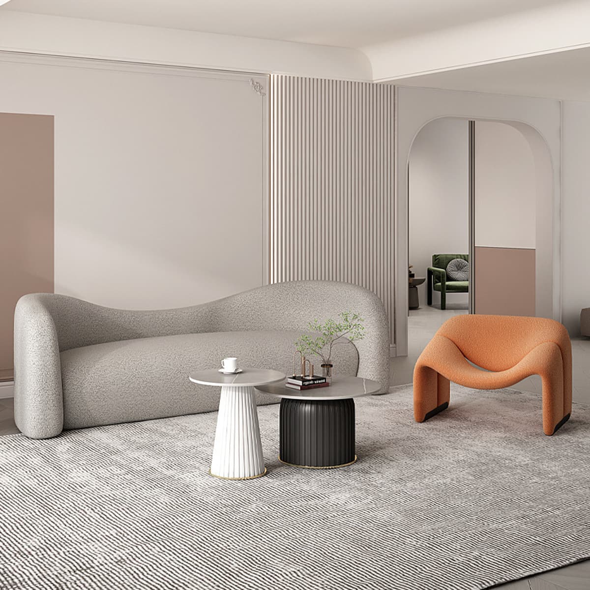 Дизайнерский стиль, двойной диван, гостиная, салон красоты, аренда номера в отеле, креативный диван для отдыха специальной...