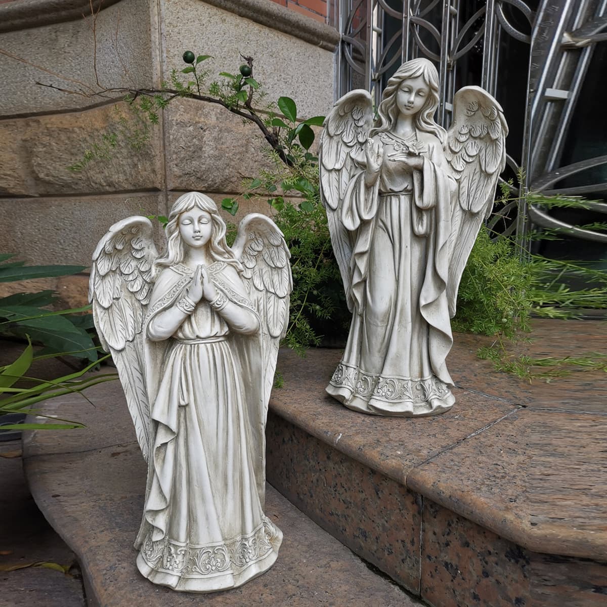 Европейский стиль украшения сада наружное украшение девушка Ангел скульптура смолы Ремесла Сад Вилла украшение двора