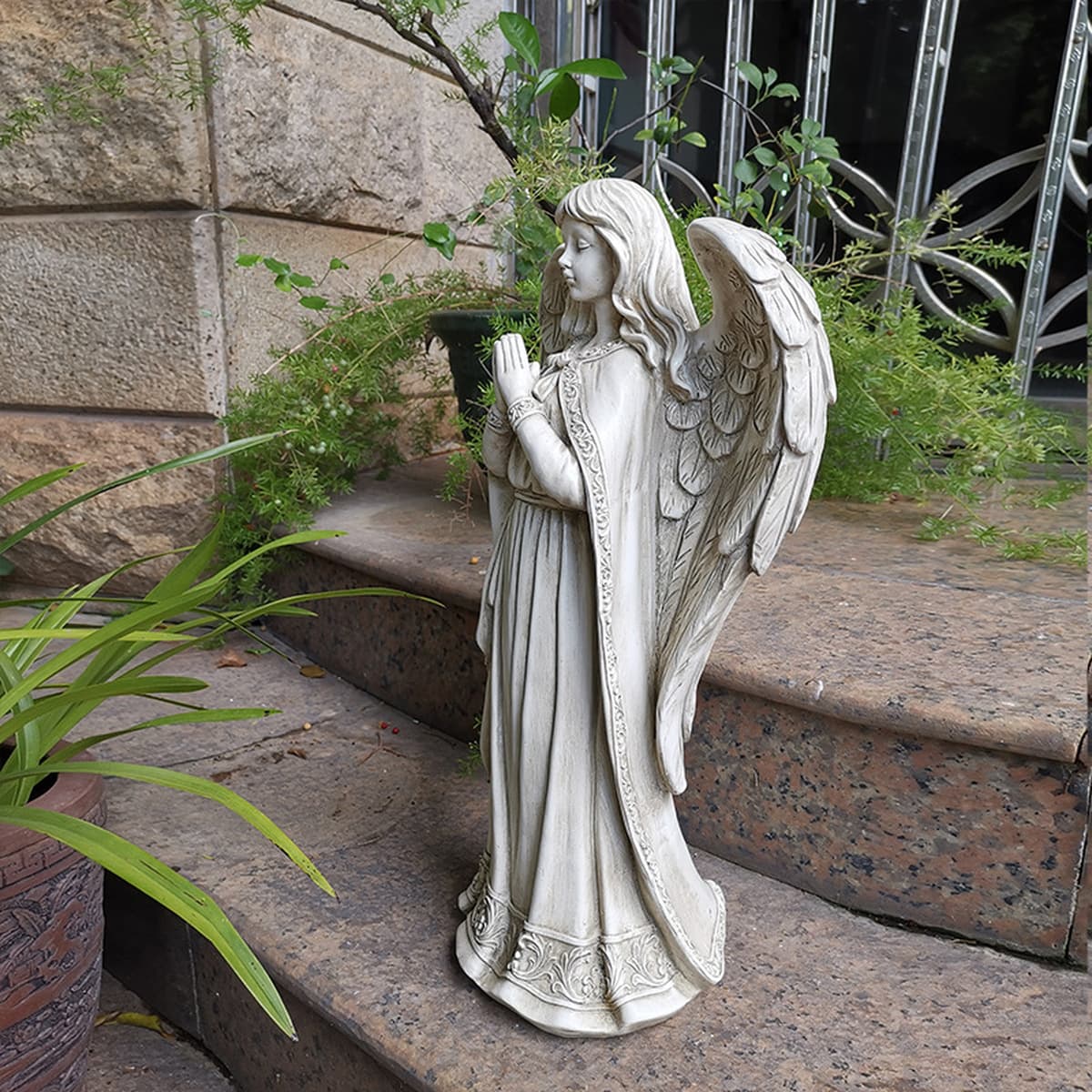 Европейский стиль украшения сада наружное украшение девушка Ангел скульптура смолы Ремесла Сад Вилла украшение двора