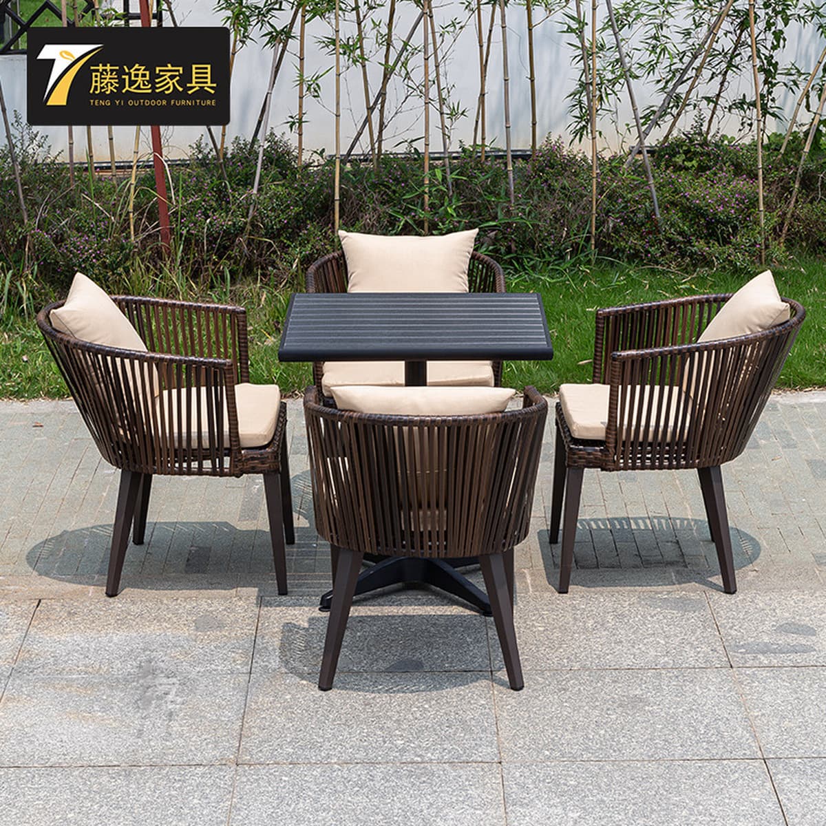 Спотовые открытые столы и стулья комбинированные патио садовая вилла B & B ресторан чая с молоком на открытом воздухе зона...