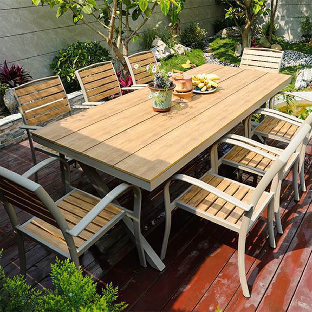 Открытый стол и стулья на открытом воздухе крыша для отдыха на вилле садовая терраса внутренний дворик водонепроницаемый...