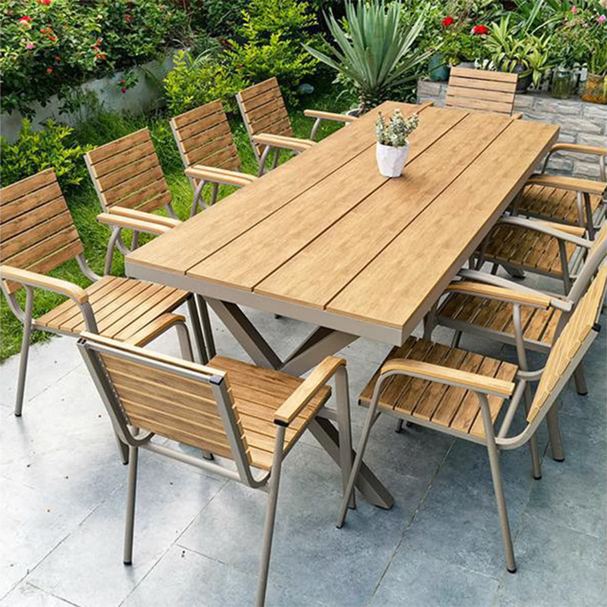 Открытый стол и стулья на открытом воздухе крыша для отдыха на вилле садовая терраса внутренний дворик водонепроницаемый...