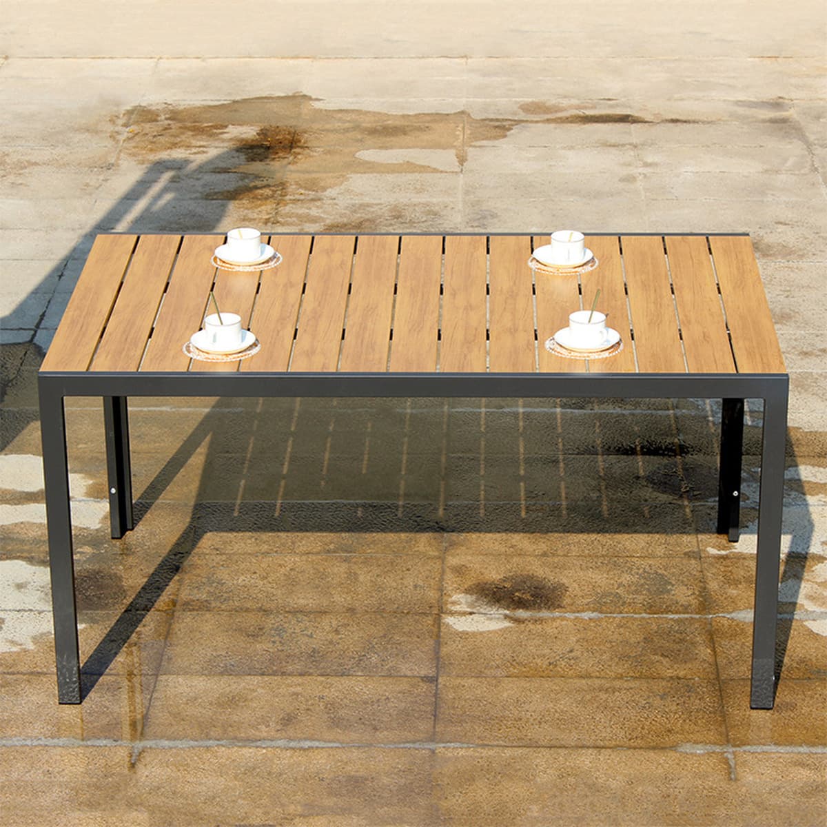 Набор уличной мебели: стол и стулья с зонтиком, плетеная мебель для виллы, двора, балкона, водонепроницаемые садовые стулья...