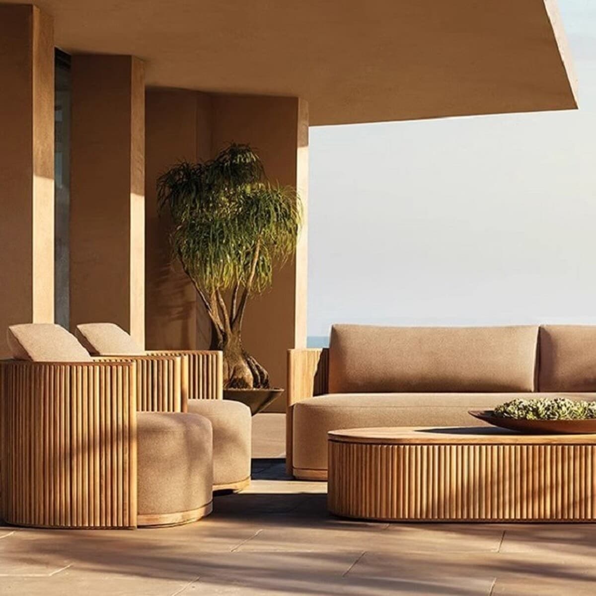 Уличный диван из тикового дерева для двора, виллы, сада, кровать из массива дерева, уличный открытый водонепроницаемый диван...