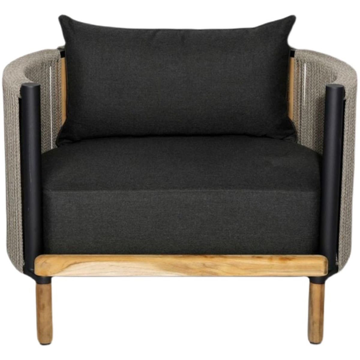 Открытый диван Вилла Повседневная комбинация Диван из ротанга Журнальный столик из цельного дерева Открытый сад Двор...