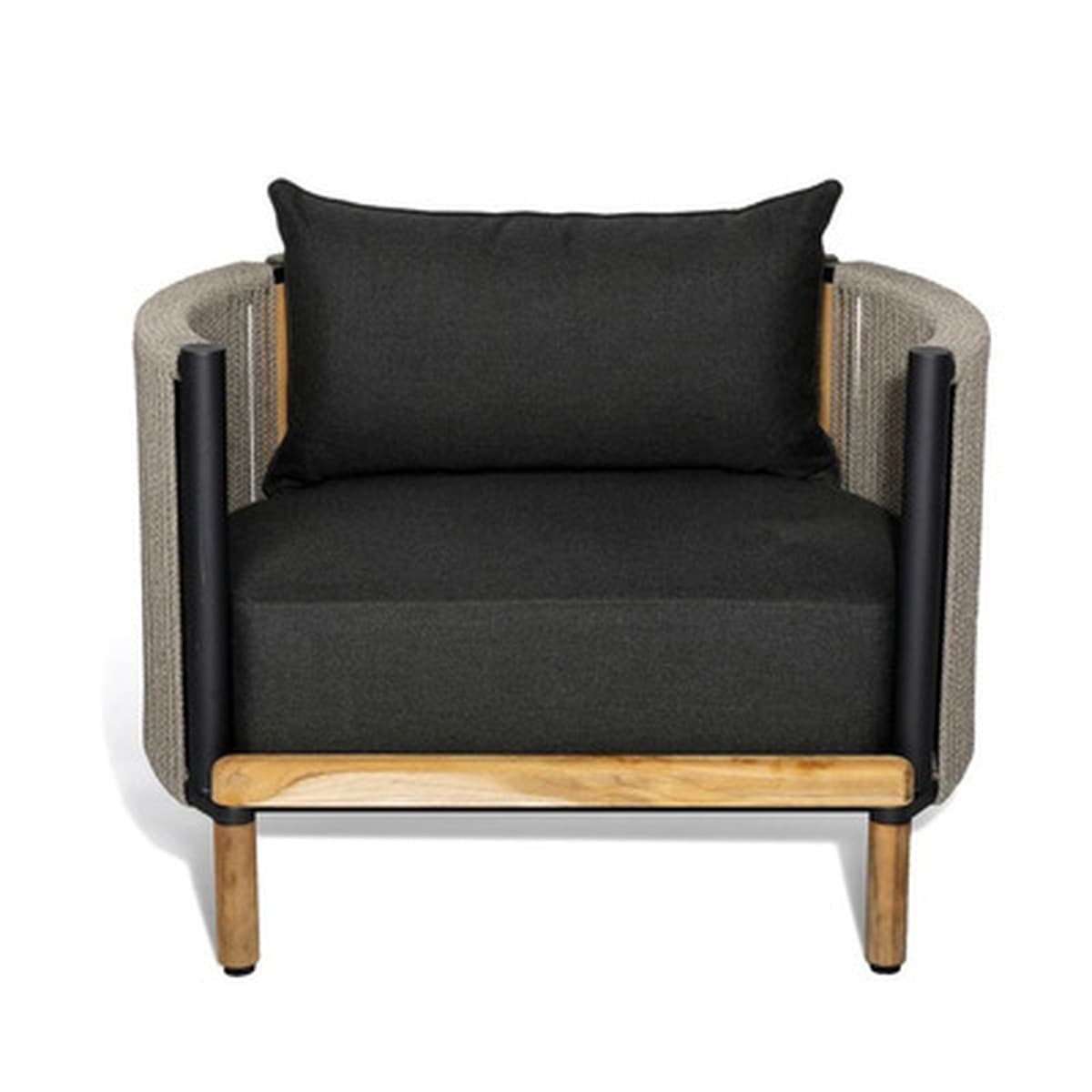 Открытый диван Вилла Повседневная комбинация Диван из ротанга Журнальный столик из цельного дерева Открытый сад Двор...