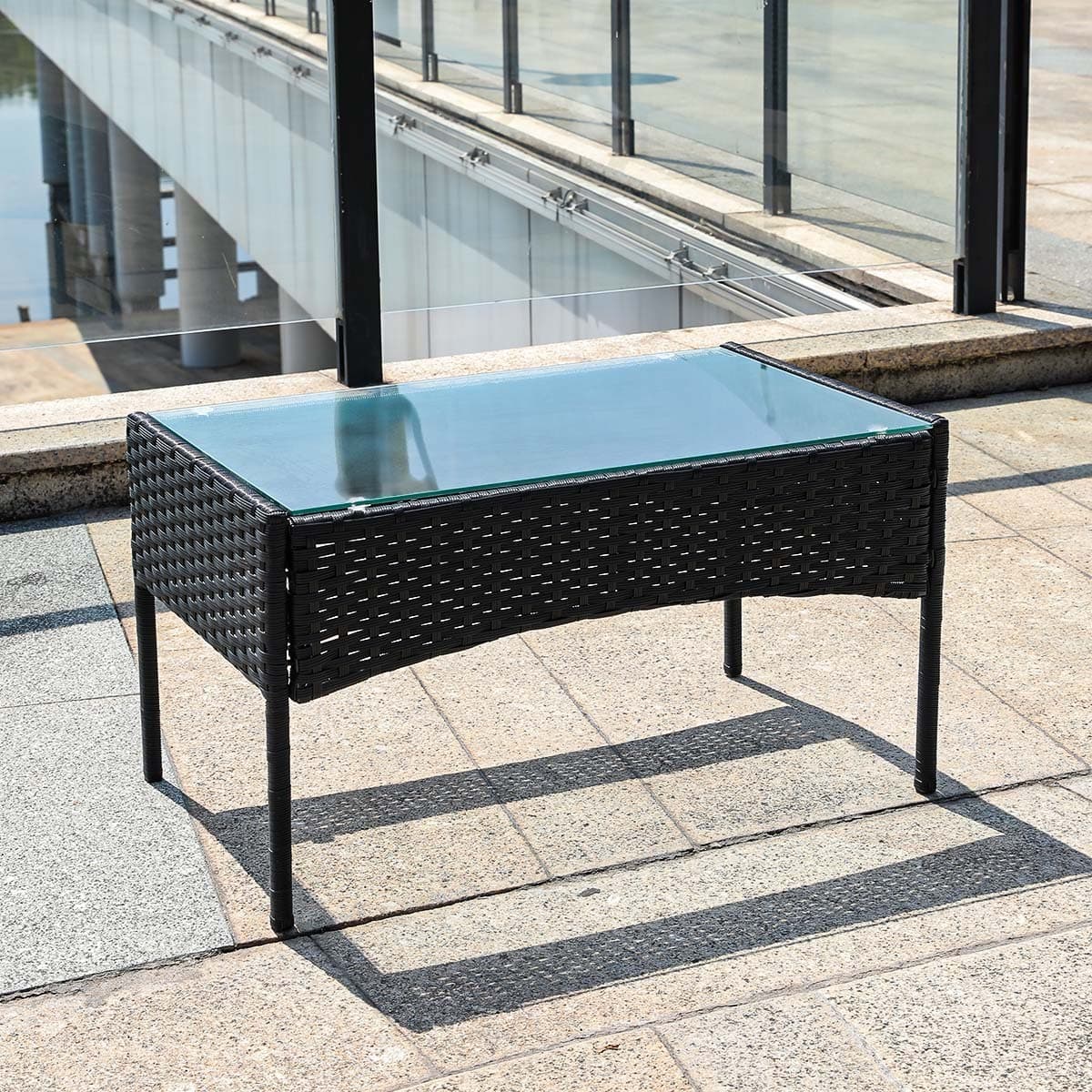 Открытый внутренний дворик ротанговый стул Чайный столик набор четыре части садовая терраса Вилла ротанговый стул сочетание...