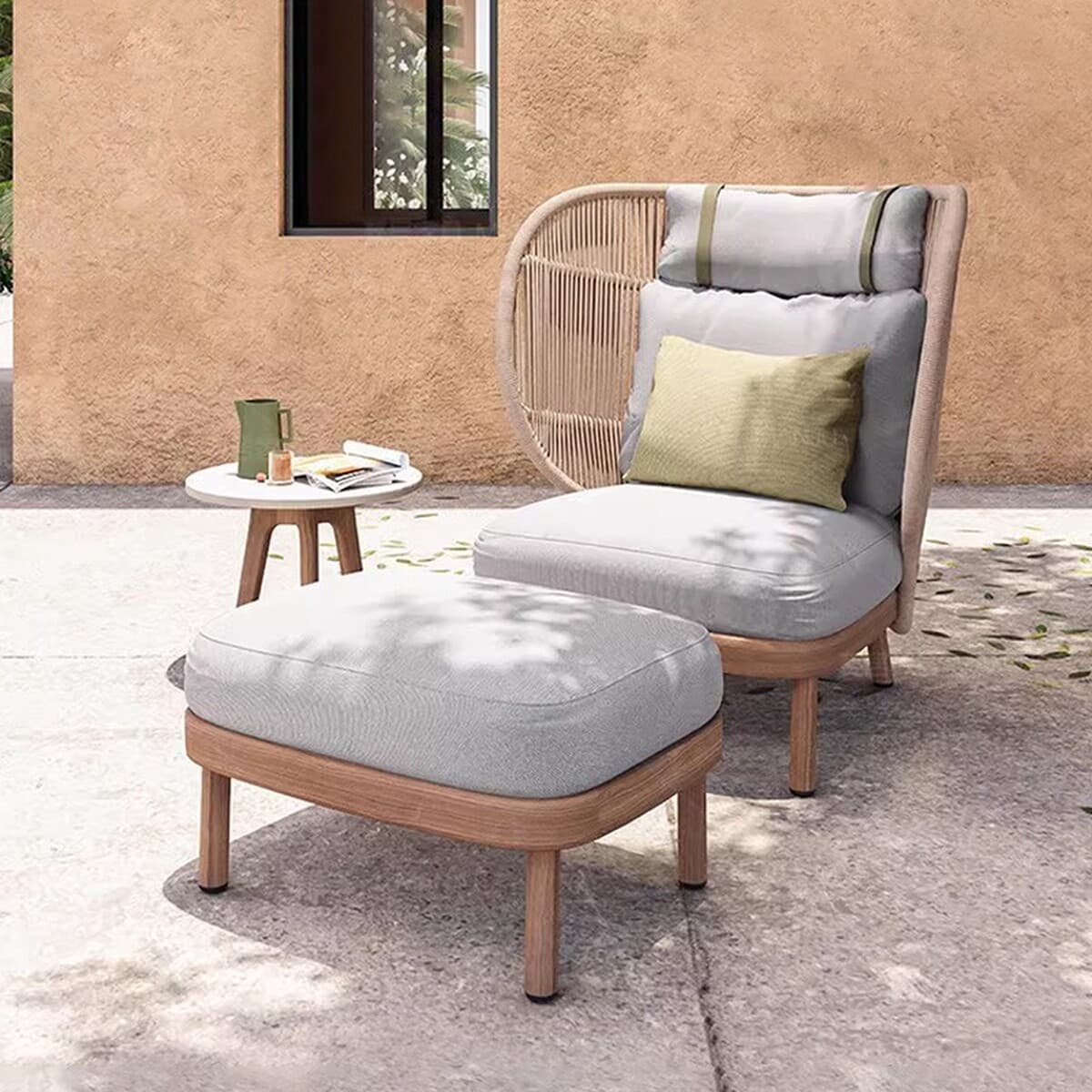 Уличный диван из алюминиевого сплава, двор, сад, веревка для отдыха, комбинированная уличная вилла, тканая водонепроницаемая...