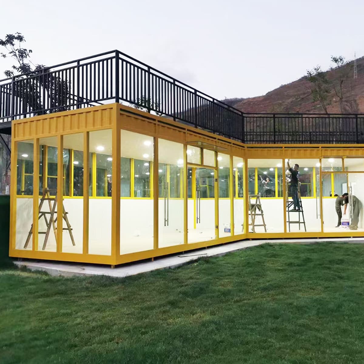 Легкий стальной сборный двухэтажный дом-контейнер с отделкой, мобильный дом, гостевой дом, дом для активного отдыха,...