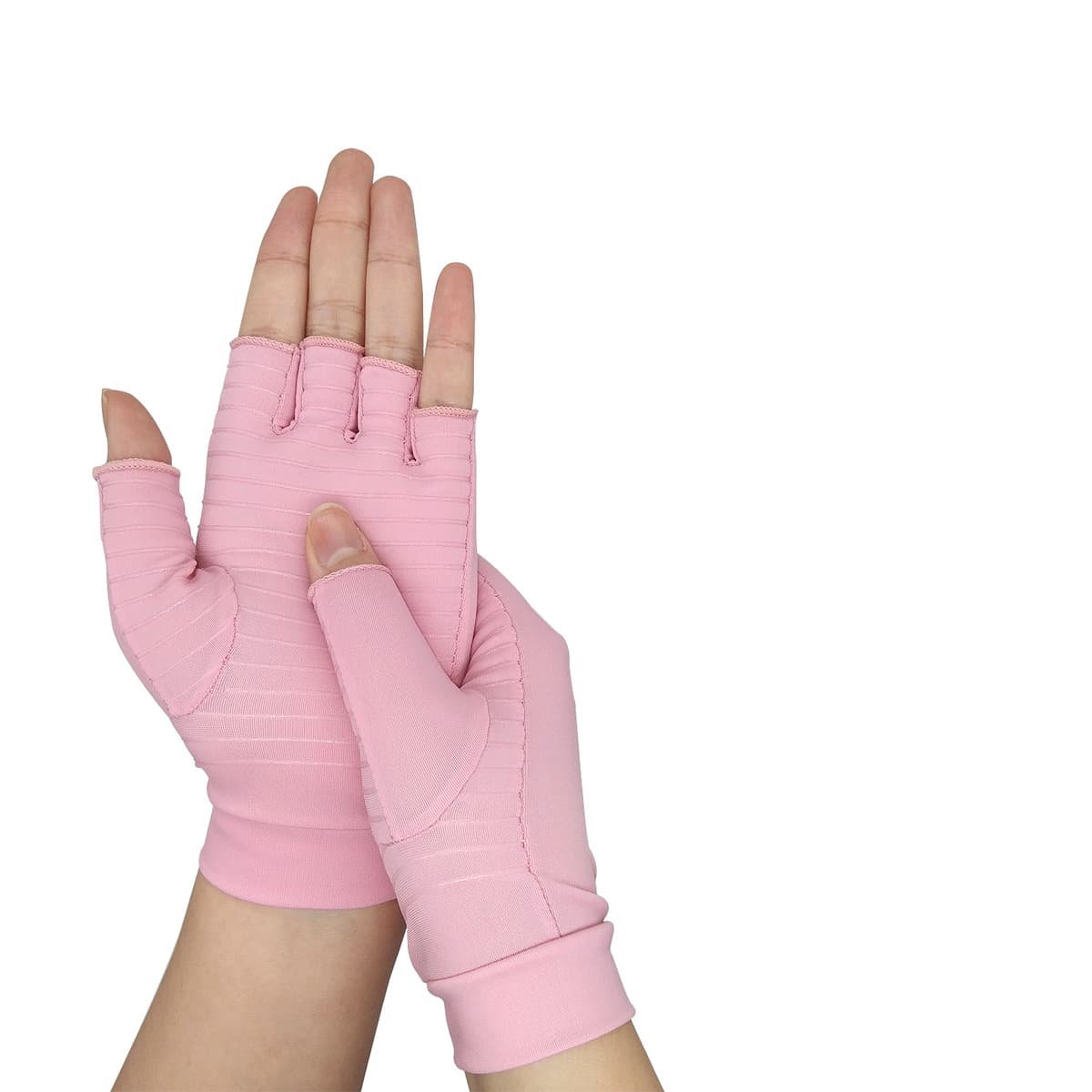 Недорогие новые розовые эластичные прижимные перчатки jinаммиака женские спортивные перчатки для реабилитации рук на...
