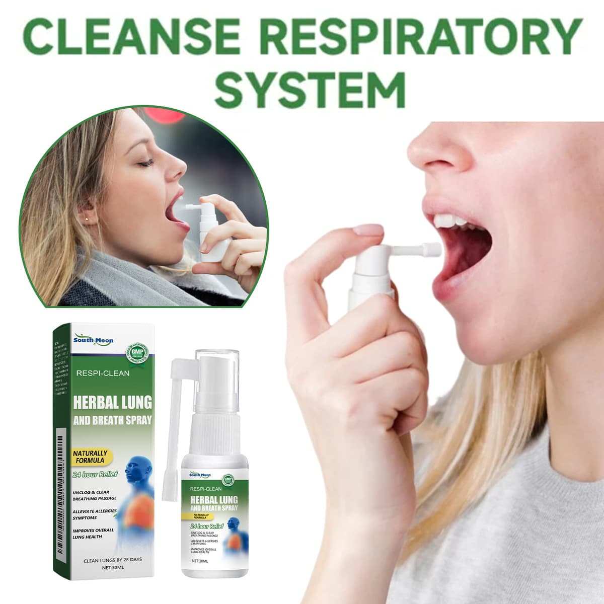 South Moon Травяной спрей для ухода за телом нежный очищающий горло спрей для ухода за полостью рта