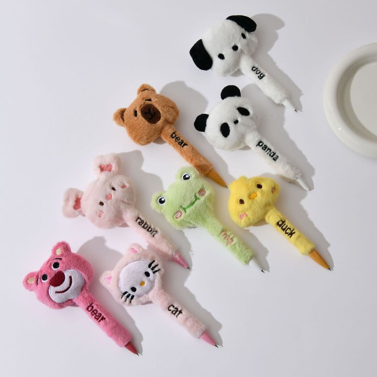 Ручка-плюшевая панда Morning Plush, милая ручка, выдвижная гелевая ручка, черная, креативная, для студентов, канцелярские...