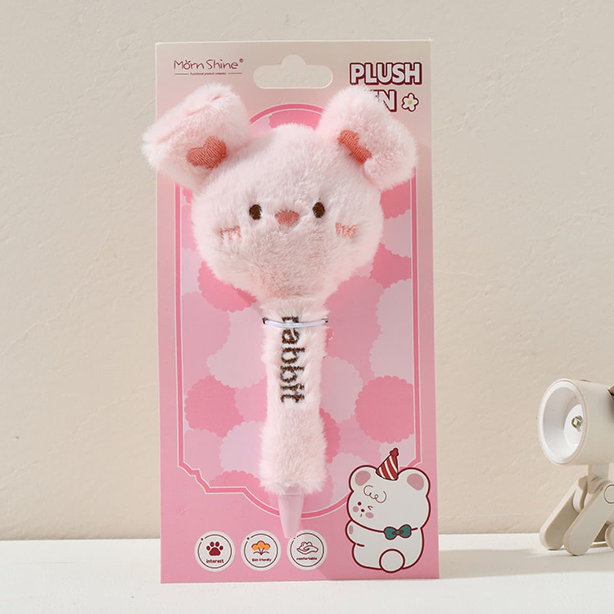 Ручка-плюшевая панда Morning Plush, милая ручка, выдвижная гелевая ручка, черная, креативная, для студентов, канцелярские...