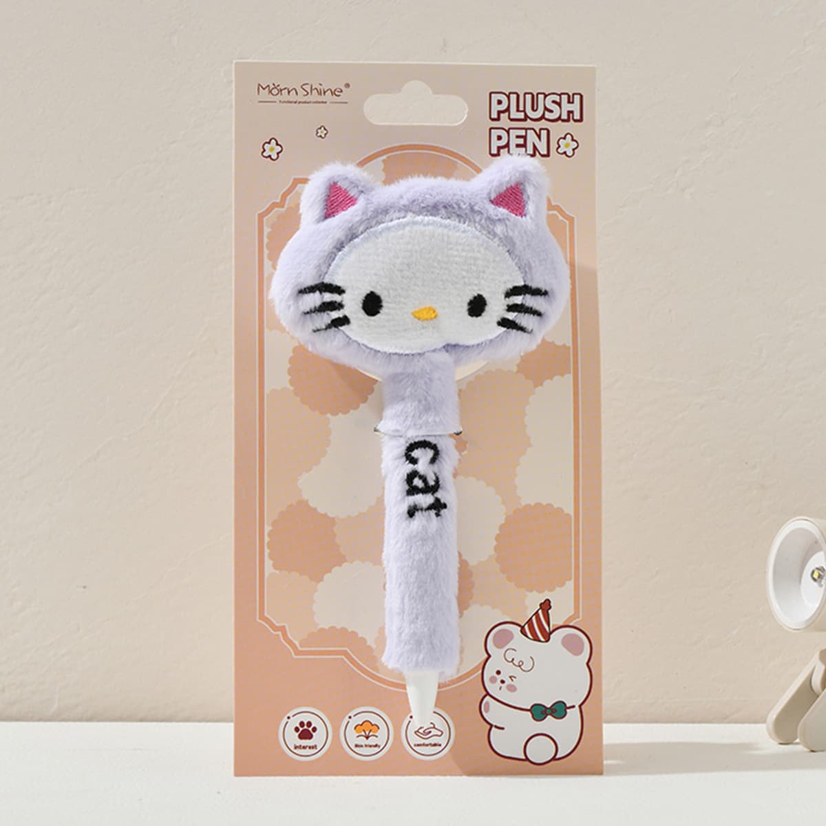 Ручка-плюшевая панда Morning Plush, милая ручка, выдвижная гелевая ручка, черная, креативная, для студентов, канцелярские...