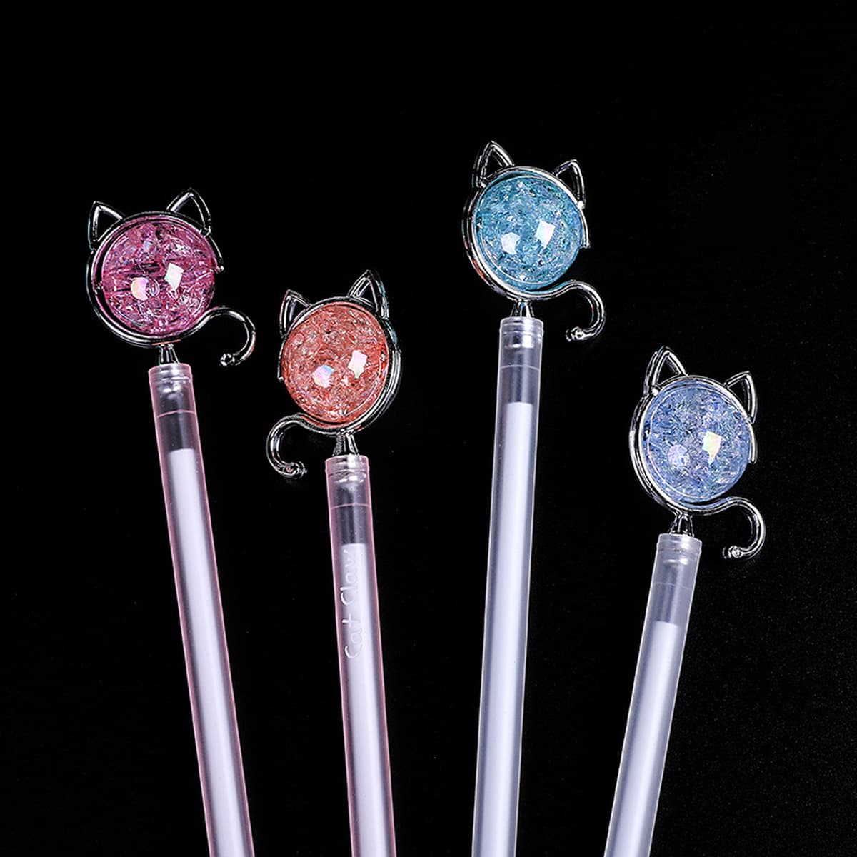 Милый кристалл мультфильм кошка гелевая ручка литейная ручка моделирование ручка студенческие канцелярские принадлежности...
