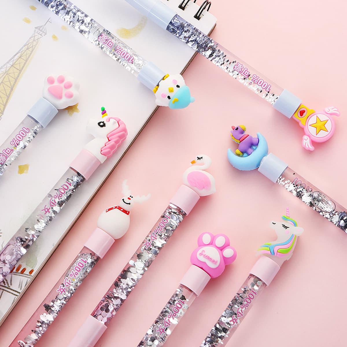 Творческий мультфильм гелевая ручка канцелярские принадлежности для студентов Милая супер милая девушка сердце зыбучие пески...